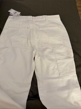 White Women’s  Jeans - Casual Pocket Utility Pants